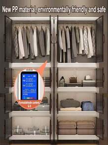 Foldable Wardrobe Clothes Storage Cabinet, Thickened Closet For Home/Bedroom, Easy Installation, Suitable For Children