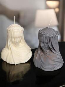 1 件面纱形硅胶蜡烛模具，可用于制作香薰蜡烛、石膏装饰、树脂工艺品、婚礼礼品、展览道具、家居装饰。采用耐热材料，质地细腻，无锋利边缘