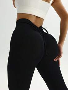 Black Lift & Sculpt High-Waisted Leggings - Perfect For Yoga Practice, Daily Outings & Fitness Training - Black - View 5