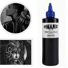 1 件黑色纹身墨水 - 描边、描边、着色、混合、调和适合人体皮肤的固体纹身墨水，专业素食纹身墨水 8 盎司瓶装 - 黑色 - 查看 8