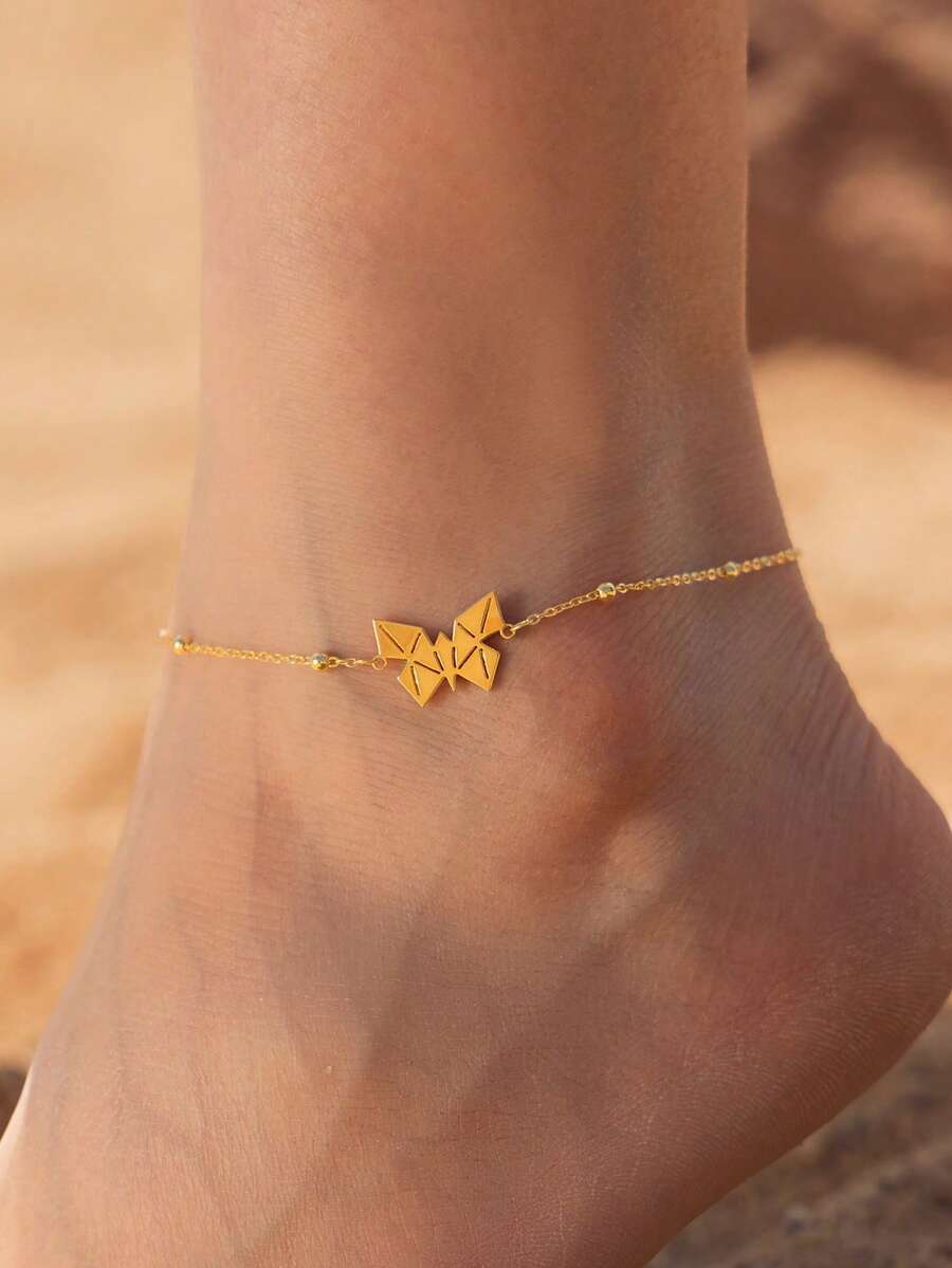 1pc Minimalist Butterfly Anklet, Suitable For Women's Daily, Festival, Party, Vacation Wear, Great Simple Gift For Friends, Love Ones, Mothers - style two - View 1