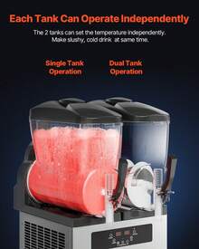 Commercial Slushy Machine, 12Lx2 Double Tank Frozen Drink Machine, 96 Cups Stainless Steel Margarita Smoothie Frozen Drink Maker, Slushie Maker For Home Party Restaurants Cafe Bars - Xi lanh đôi 12L - Xem 5