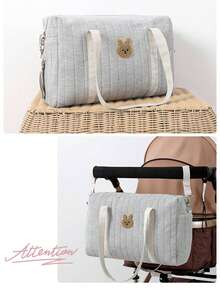 1 件华夫格纹理妈咪包婴儿车挂袋大容量多功能尿布包户外使用