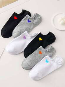 1/5/10/15/20/25/30Pair Of Men And Women Love Colorful Love Breathable Low-Rise Socks, Stylish One-Piece Casual Socks, No Show Socks, Moisture Wicking Simple Style, Suitable For All Seasons And Occasions - Multicolor - View 6