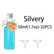 32pcs/1pc/5pcs Mini Petite Empty Transparent Body Plastic Wine Bottle Waterproof, With A Small Funnel For Easy Filling, Screw Cap Sealing Is Not Easy To Leak, Multiple Sizes To Choose From, Suitable For Weddings, Parties, Alcohol, Gin, Whisky, Spirits.