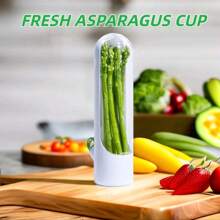 1 pieza/2 piezas Recipientes para mantener la frescura de los vegetales, mantiene el cilantro y los espárragos frescos, adecuado para uso en el refrigerador, conserva la frescura de las hierbas envasadas, almacenamiento de menta en el refrigerador, mantiene los vegetales frescos durante 2-3 semanas, suministros para preservar vegetales, útiles escolares, regalo del Día de Acción de Gracias, Festival de la Cosecha, Cena Familiar