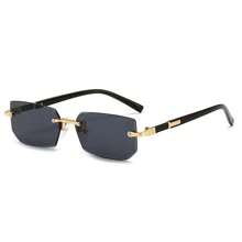 1pc Black Frameless Y2K Fashion Glasses, Suitable For Summer Beach And Driving For Summer Beach Vacation,Outdoor,Travel Back To School Fashionable Preppy School Look