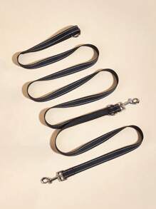 1pc Luminous Nylon Flat Leash With Reflective Strips, Crossbody Pet Lead Suitable For Medium To Small Pets, Hands-Free Walking And Running