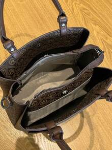 Large Capacity Tote Bag For Women, Casual Commute Shoulder Handbag, Lightweight Luxurious Brand Versatile High-End Feel Crossbody Purse, 2025 New Casual Handbag - Coffee - View 4