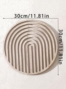 1 món đồ trang trí tường bằng gỗ phong cách Boho - Thiết kế hình tròn tối giản với các đường nét hình học, phù hợp cho phòng khách, phòng ngủ, lối vào - Tấm trang trí treo tường bằng gỗ tông màu trung tính hiện đại, phù hợp cho trang trí nhà mùa xuân/hè. - Màu gỗ - Xem 8