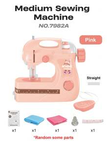 Set giocattolo di macchina da cucire elettrica per bambini, fai da te per cucire vestiti, piccoli elettrodomestici, gioco di ruolo sartoriale per ragazze, regalo per la festa dei bambini, interazione genitore-figlio