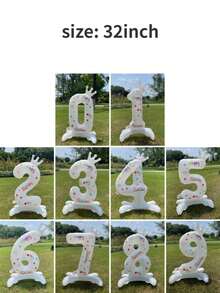 1 个数字形状气球， - 白色 - 查看 3