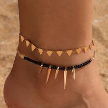 1-4pcs Simple Golden Decor Anklet Suitable For Daily Wear And Beach Vacation For Summer Vacation Travel Beach Party,Gold Jewelry