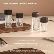 1 件 5/10 毫升透明迷你香水玻璃旅行瓶空化妆品瓶样品试管薄玻璃瓶琥珀色喷雾储存器 - 黑色 - 查看 5