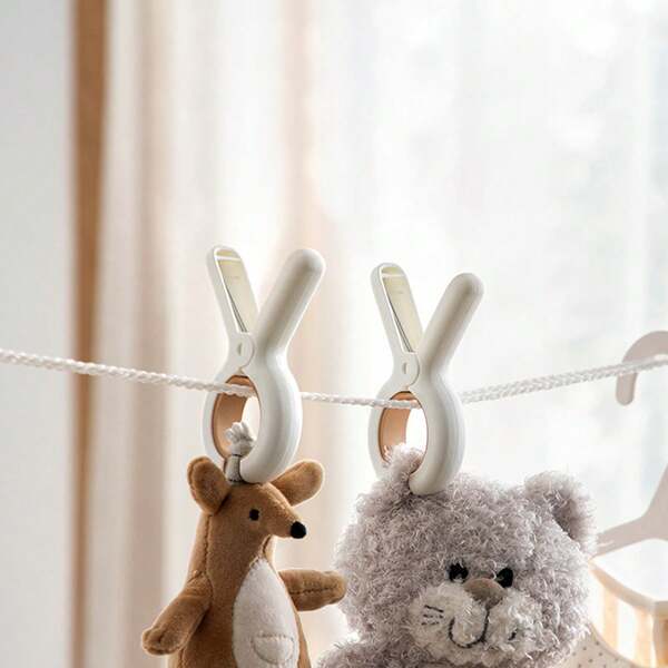 دبابيس ملابس بلاستيكية عشوائية الألوان، مقاومة للرياح القوية لتعليق الملابس والبطانيات وشباك البعوض، تصميم مانع للانزلاق