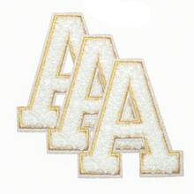 3/26 件 A-Z 3.15 英寸雪尼尔刺绣字母、熨烫补丁、缝制/熨烫装饰数字徽章、服装配饰（用于衣服、夹克、帽子、书籍、背包）、DIY 刺绣补丁 - 彩色 - 查看 87