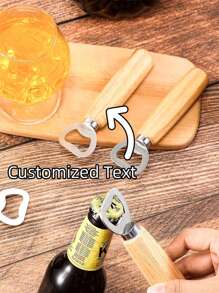 Customized Wooden Bottle Opener; Custom Text Customization; Exclusive Gift; Party Souvenirs; Party Supplies; Souvenirs With Unique Significance; Kitchen Supplies; Wedding Souvenirs; Valentine's Day, Father's Day, Mother's Day, Easter Creative Gifts.