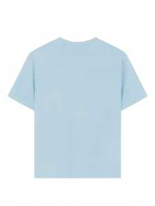 A Piece Of Girl Casual Graphic Print Crew Neck Short Sleeve T-Shirt, Suitable For Summer Student Wear, Fit For Teenagers & Children - Artistic Style T-Shirt Inspiring Imagination And Self-Expression! Girls Graphic Tee, Summer Top, Teenage Clothing - Baby Blue - View 4