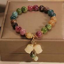 Andkiss 1pc Colorful Beaded Bead & Flower Charm Bracelet - Colorful - View 6
