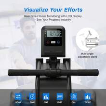 MERACH Rowing Machine For Home Gym, Fitness Rower Machine With 6 Levels Of Water Resistance, Built-In Monitor, Max 150 Kg Weight Capacity, App Compatible - Blue - View 7