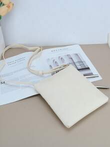 Túi đeo chéo thông thường mới bằng da PU chắc chắn, túi xách và ví thiết kế cho nữ - trắng - Xem 3