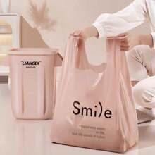 50pcs/Pack Large Size Pink Trash Bags, Heavy Duty Plastic Bags For Home, Kitchen, Living Room, Bedroom, Bathroom, Office, Dorm Use