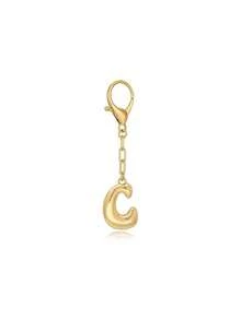 1pc Bubble Letters Cute Necklace Pendant Bag Pendant-Lucky Crystal Pendant, Alphabet Letters A-Z, Shiny Alloy Bag And Backpack Pendant-Perfect Gift For Birthdays And Special Occasions, Key Chain Ring Bag Backpack Pendant Car Pendant Gift For Ladies And Girls, Wallet And Handbag Accessories. - Gold - View 19