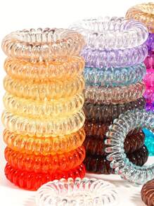 100/50/30/20/10pcs Candy Color Mini Small Spiral Hair Ties, High Elasticity Hair Scrunchies For Ponytail, Buns, Daily Hair Accessories