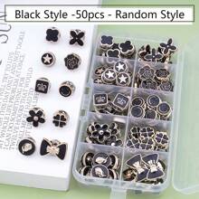 10/50 pièces Broche pour femmes avec boîte de rangement, broche anti-exposition, bouton de couverture en alliage, épingle cachée, empêche l'exposition accidentelle, épingles pour chemisier et blouse, décoration pour robe et vêtements (style aléatoire)