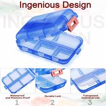 10 Grids Small Pill Cases Organizer Box Weekly Travel Pill Organizer Portable Pocket Pill Case Holder Plastic Container Box - Multicolor - View 4