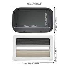 YUNRUX 50x30cm Caravan Vent Window RV Window Side Window Insect Screen - Black and White - View 3