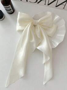 2pcs/1pc Oversized Black & White Satin Bow Hair Clips, Elegant & Retro Hair Accessories, Fashion Hair Clips For Women Valentine's Day Valentines