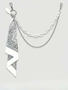 1pc Hip Hop Pants Chain Accessory, Fluorescent Resin Pants Chain, Cashew Flower Square Scarf Waist Chain Summer, School Fall, Autumn, Halloween - Multicolor - View 9