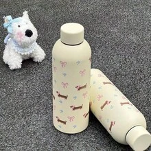 1 件 500ml/17oz 双层不锈钢真空保温水瓶，带蝴蝶结装饰，适合旅行、健身房、户外运动、咖啡杯、汽车杯、全年饮料杯、生日、节日礼物 - 彩色 - 查看 4