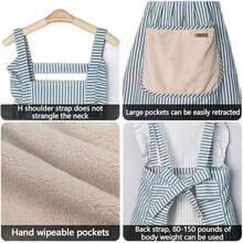 1pc Household Linen Striped Apron With Straps - Multicolor - View 4