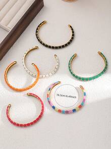 1 chiếc vòng tay nữ bằng thép không gỉ, mạ vàng, kiểu dáng tối giản hình tre, tráng men nhiều màu sắc, thích hợp cho các buổi hẹn hò, tiệc tùng và công sở. - vòng đeo tay - Xem 9