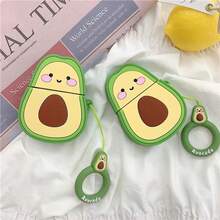 1PC Cute Cartoon Avocado 3D Silicone Bluetooth Earphone Case, Shockproof & Scratch-Resistant Protective Cover, Compatible With Apple Wireless Earbuds 1/2/3/4/Pro/Pro (2nd Gen) – Adorable Design For Students & Girls Shockproof, Protective, Dustproof, Fashionable - White - View 2