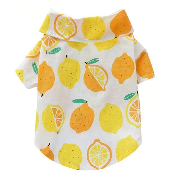 Lemon Pattern Dog Shirt For Summer