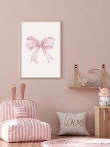 3 Pcs Custom Name Wall Art Poster Personalized Name Pink Bow Print Painting Modern Print Picture Lovely Hanging Picture Bedroom Wall Decoration Girls Room Decor Birthday Gift No Frame,Home Harmony,Xmas Decoration,For Housewarming - Pink - View 9