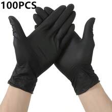 10/20/50/100pcs Powder-Free Disposable Nitrile Gloves, Black/Pink, Excellent Elasticity - For Food Handling, Nail Care, Dish Washing And Home Cleaning - Black - View 9