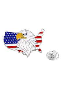 1 Pair Flag Badge Brooch Decorations, Suitable For Holiday, Parade, Speech, Party Occasions, All Season - Blue and White - View 1