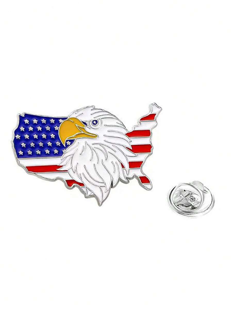 1 Pair Flag Badge Brooch Decorations, Suitable For Holiday, Parade, Speech, Party Occasions, All Season - Blue and White - View 1