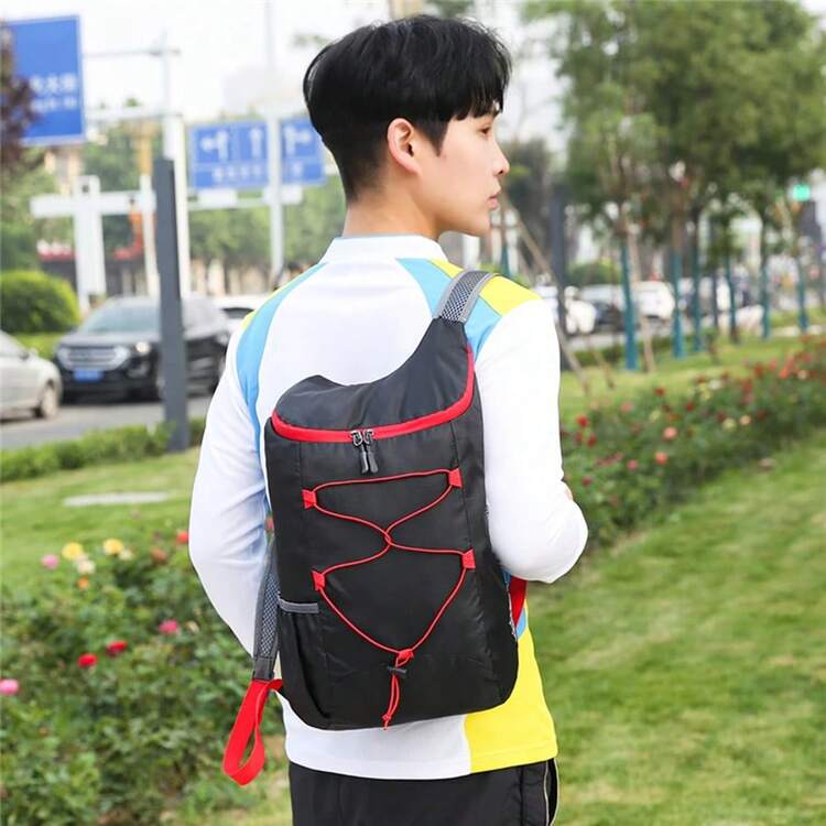 LOTANK Mochila deportiva plegable multifuncional ultraligera para exteriores, bolsa de fitness portátil impermeable de nailon - Multicolor - Añade 10