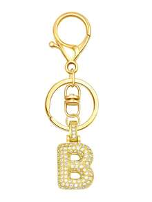 Spring & Summer Essential - Gold Letter Keychain, Unisex, Shiny A-Z Letter Keychain Pendant, Suitable For Backpacks, Handbags, Car Keys, House Keys, Suitable For Dates, Study, Vacation, Beach, Work, Commuting, And Also A Fashion Gift For Mother's Day, Bag Charm.