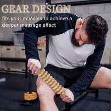 木疗筋膜按摩工具，弯曲木制按摩滚轮，减少脂肪团和肌肉紧张（木质） - 原木色 - 查看 5