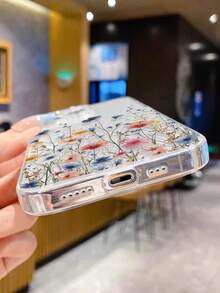 Shockproof Floral Elements Fashion Phone Case 1pc Floral Transparent Thickened Anti-Drop Painted Protective Phone Case Compatible With IPhone 16/11/16pro/16plus/16promax/16e/15Promax/13/14/12/XS/XR/7G/8P Galaxy S25/S25PLUS/S25 Ultra/A16/A36/A26/A56/A50/A12 Spring Gift International Version Not The Domestic Version Birthday Anniversary Party - Multicolor - View 6