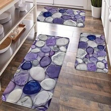 1 tấm thảm nhà tắm họa tiết sỏi sang trọng, trang trí nhà cửa/phòng tắm/bếp, bề mặt đệm mềm mại, thảm chống mỏi, phong cách tối giản sang trọng, chân thư giãn, thảm trải sàn, thảm trải sàn ngoài trời, thảm chùi chân, trang trí mùa thu, phụ kiện phòng tắm, trang trí lối vào trường học - Màu tím - Xem 1