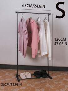 1pc Multipurpose Mobile Swivel Wheel Clothes Hanging Rack, Easy Dorm Balcony Drying Rack, Vertical Coat Clothes Hanger Stand For Bedroom