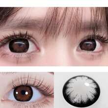 Lalens Un par de lentes de contacto de color de ojos grandes de color púrpura, gris y negro de Lalens de 14,5 mm de uso semianual para maquillaje de ojos con un diámetro grande de 14,50 mm para maquillaje de disfraz, graduación, cumpleaños, vacaciones, verano, otoño, fiesta, playa, viaje, campamento, escuela, festivales, decoración, regalo, cosplay de chica rosa, mejor encanto