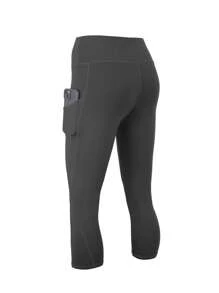 3pcs/Set Pocket Decorated Form-Fitting Plus Size Printed High Waist Slimming Yoga Pants, Tight Fit Sports Cropped Leggings